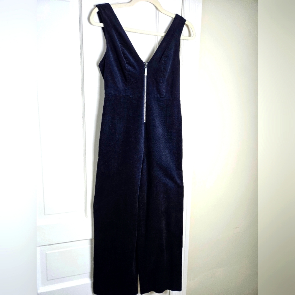 Urban Outfitters | BDG Navy Blue Corduroy Zip-Front Sleeveless Jumpsuit Womens S